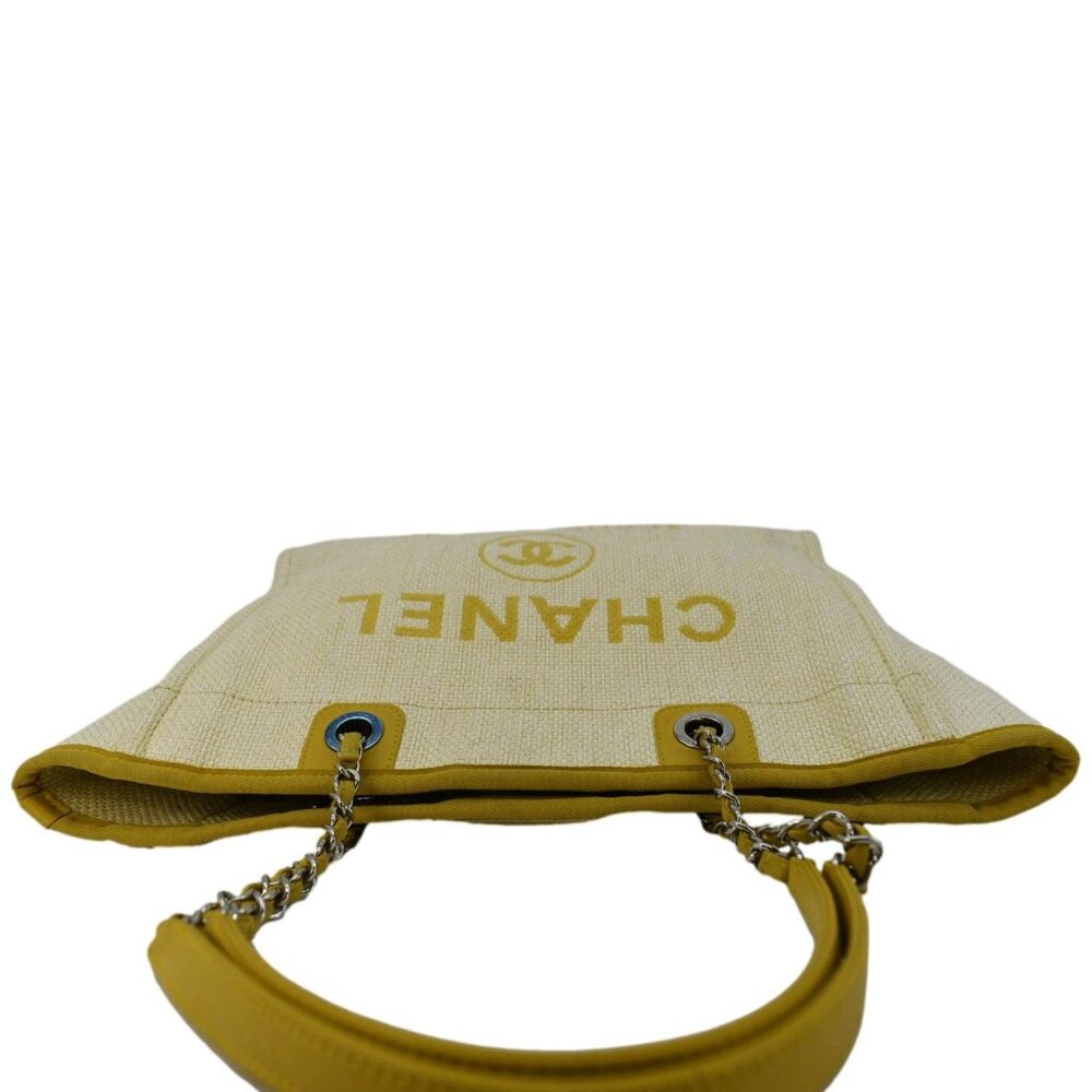 Chanel Deauville Straw Raffia Tote Bag Yellow - Picture 4 of 13